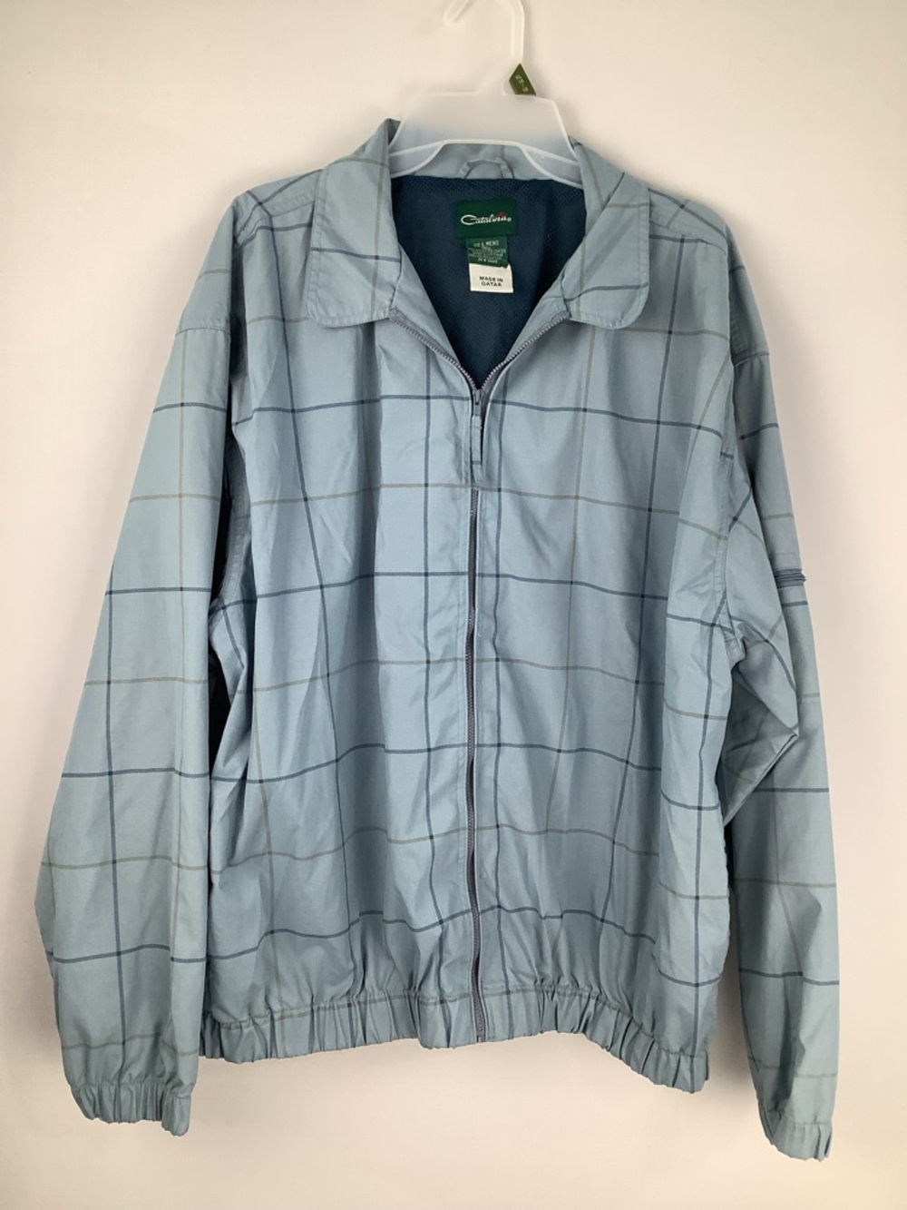Catalina Men's Light Blue Windowpane Lightweight Golf Jacket size L